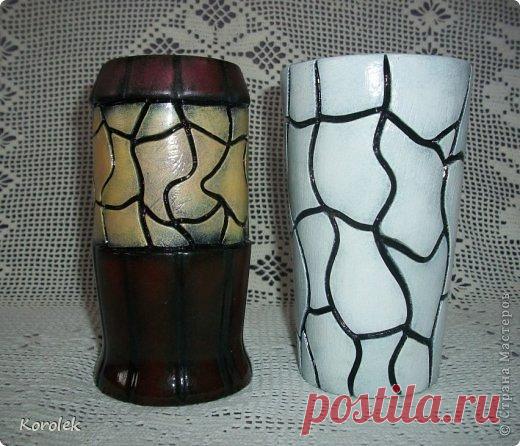 Вазочки из гипса и пластиковых бутылок.МК