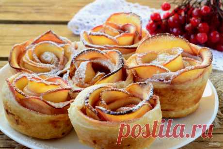 Розы из яблок к чаю.