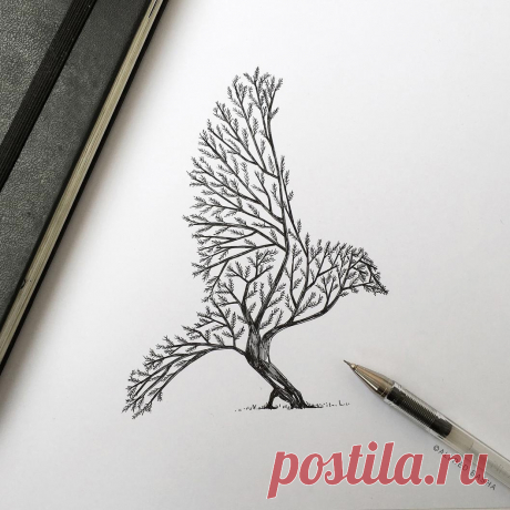 Рисунки с имитацией веточек Рисунки с имитацией веточекФантазии нет предела.Развивайте в детях фантазию.
