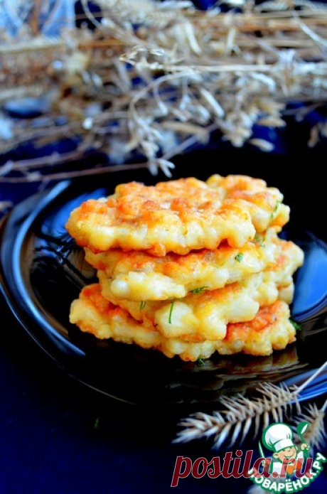 Кукурузные оладьи из кальмара и рыбы Кулинарный рецепт