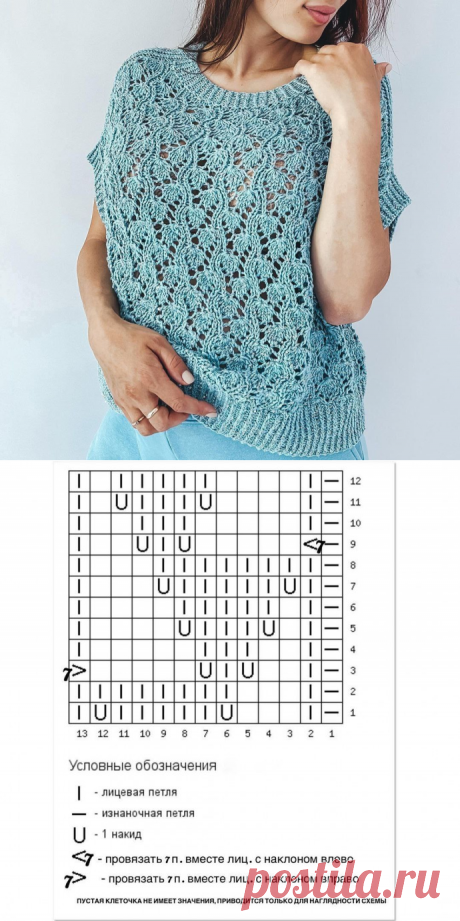 Летняя кофточка. Схема узора.