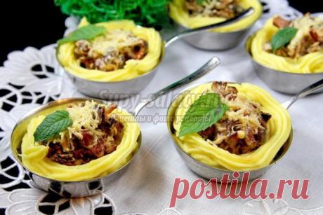 Картофельные корзинки с грибами. Рецепт с пошаговыми фото