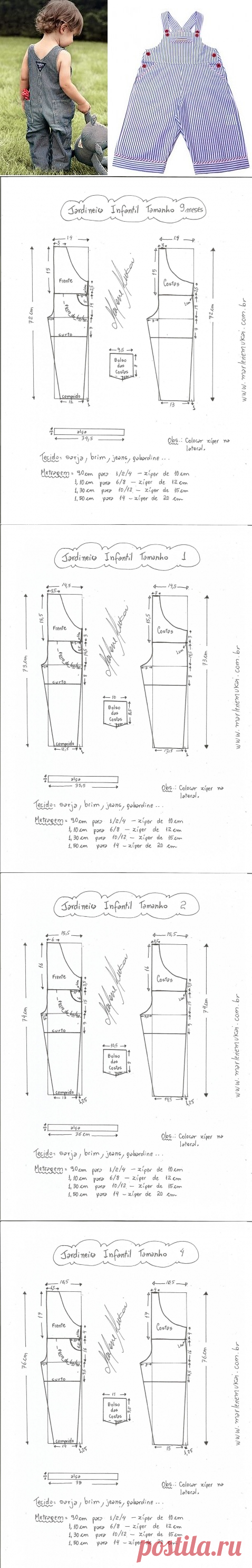 Выкройка детского комбинезона на возраст от 9 месяцев до 14 лет (Шитье и крой) | Журнал Вдохновение Рукодельницы