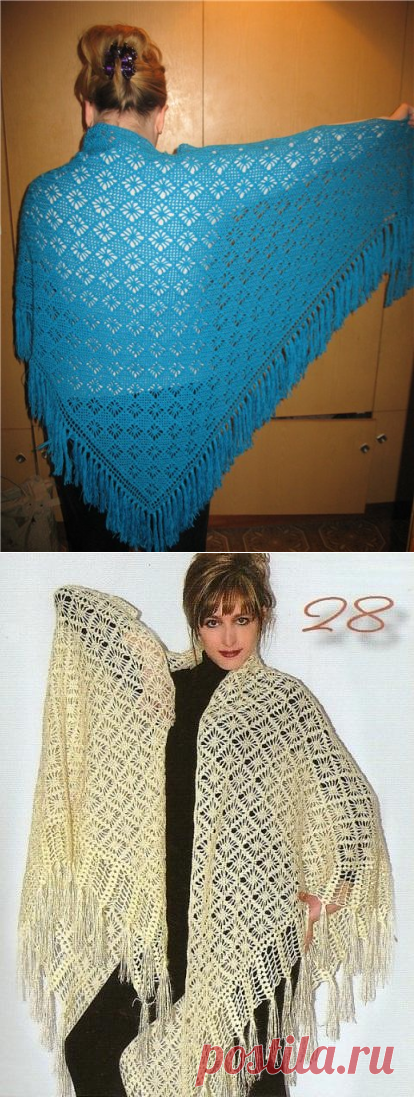 Голубая шаль - Пряжа Камтекс "Шалунья лайт" меринос 55%, акрил 45%