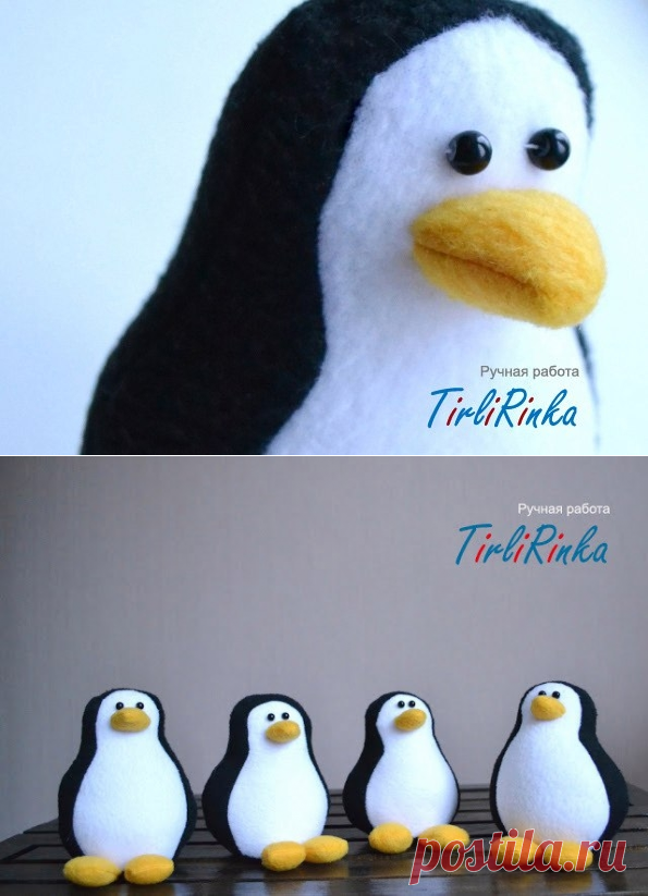 Пингвин из флис. Мастер-класс