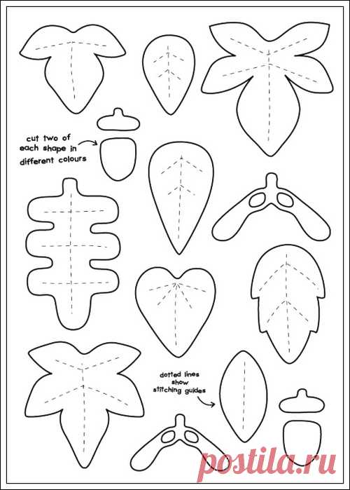 Листочки из фетра