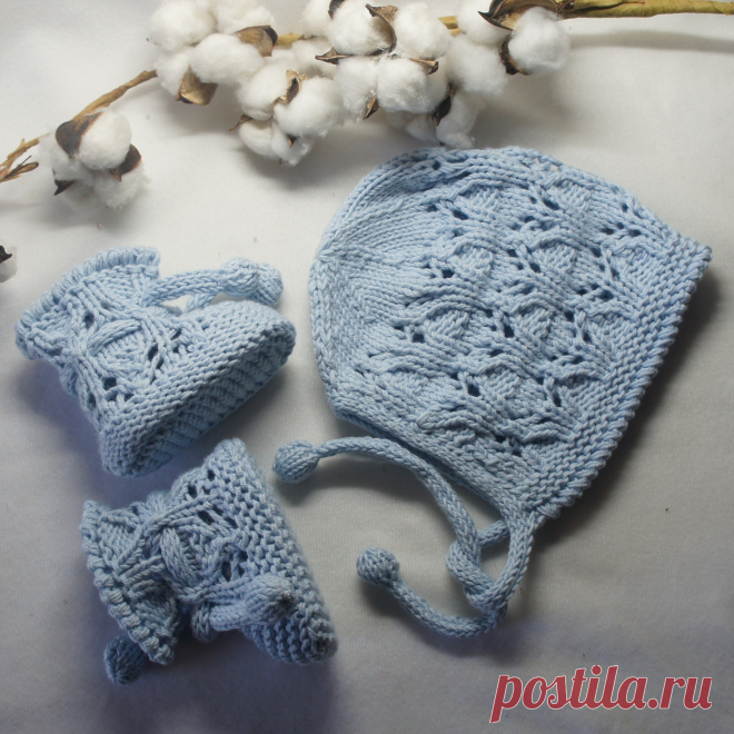 Комплект одежды для выписки: Голубой комплект для малыша.