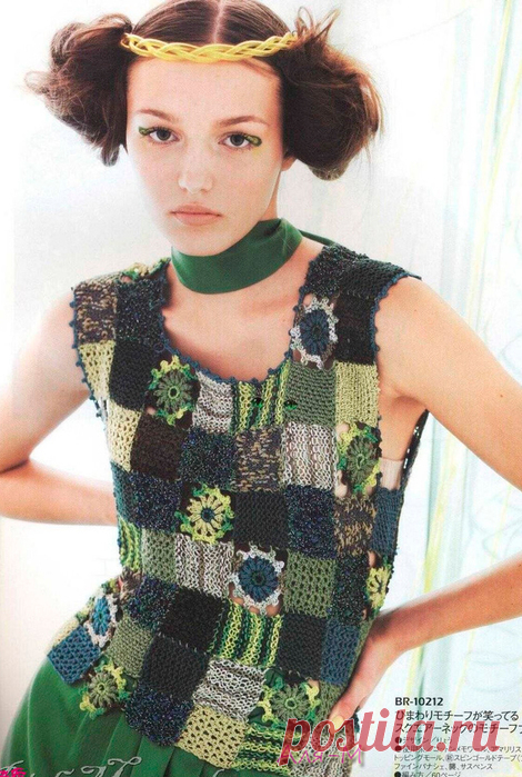 Вязание. Безрукавка, спицы&крючок