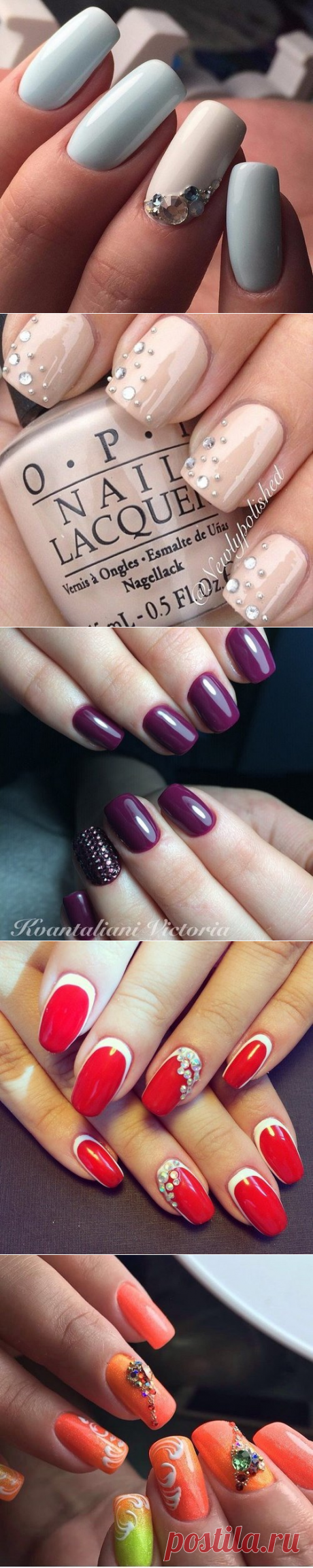 Красивый маникюр со стразами 2017-2018 фото, дизайн ногтей со стразами - фото новинки
