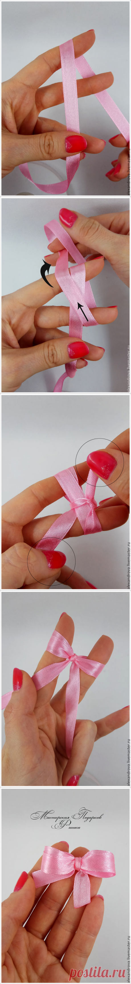 Как красиво и аккуратно завязать бантик из атласной ленты - Ярмарка Мастеров - ручная работа, handmade