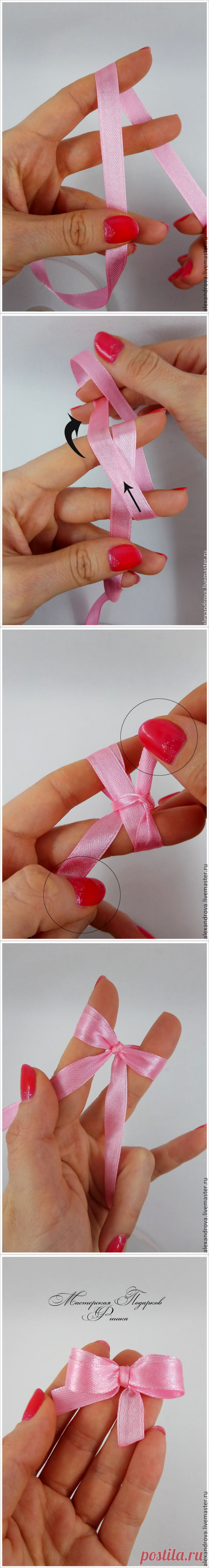 Как красиво и аккуратно завязать бантик из атласной ленты - Ярмарка Мастеров - ручная работа, handmade