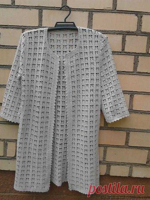 Кардиган крючком Кардиган крючком ажурным узором. Вязание модного кардигана для женщин