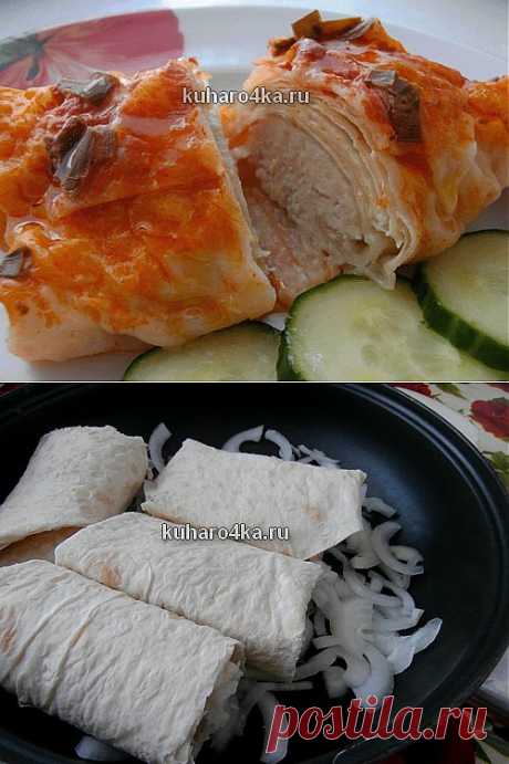 Конвертики из лаваша с начинкой - не только вкусно, но и быстро!.