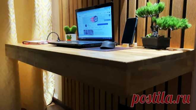 Как изготовить парящий компьютерный стол - удобная мебель и экономия средств В небольших квартирах и домах нет возможности выделять отдельное помещение для рабочего кабинета. В таком случае выручает зонирование пространства. Рассмотрим, как можно оформить рабочий уголок с парящим компьютерным столом без громоздких ножек, мягкой подсветкой и настенными рейками. Материалы: