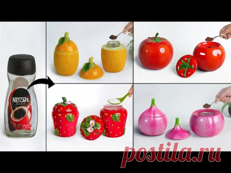 Coffee pot making from reusable coffee jar || Cement pot making