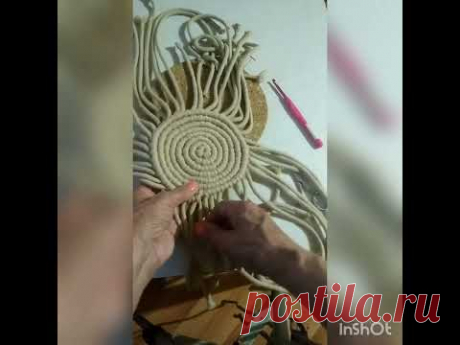 Макраме начинающим.Плетение Салфетки по кругу.Часть 3 Окончание работы #макраме #плетение #салфетка