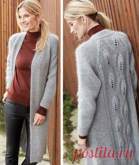 Пальто с узором «Листочки»
Пальто без застежки украшено на спинке структурным узором в виде ветви с листочками. Строго и красиво. #спицы #вязаный_жакет
РАЗМЕРЫ

XS/S (S/M) M/L (L/XL)
Показать полностью…