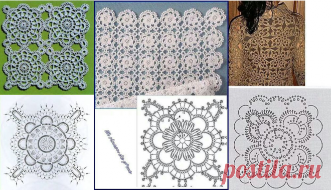 Большая подборка треугольных, квадратных и шестиугольных мотивов с образцами для вязания крючком | МНЕ ИНТЕРЕСНО | Яндекс Дзен