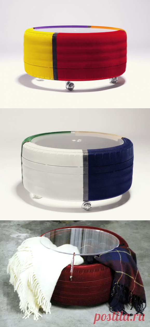 Интересные столы из автомобильных покрышек - Nebka.Ru