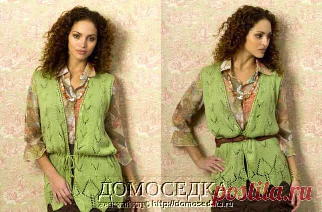 Длинный жилет спицами | ДОМОСЕДКА