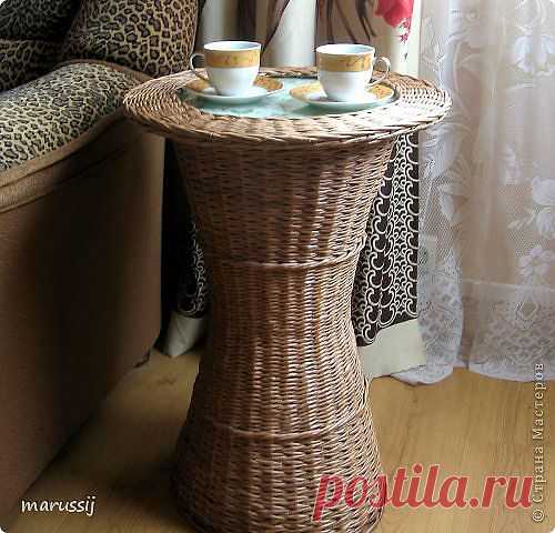 Мастер класс: Чайный столик.Плетение из газет..