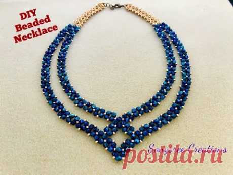 Party Wear Beaded Necklace || DIY Beaded Necklace || How to make Beaded Necklace