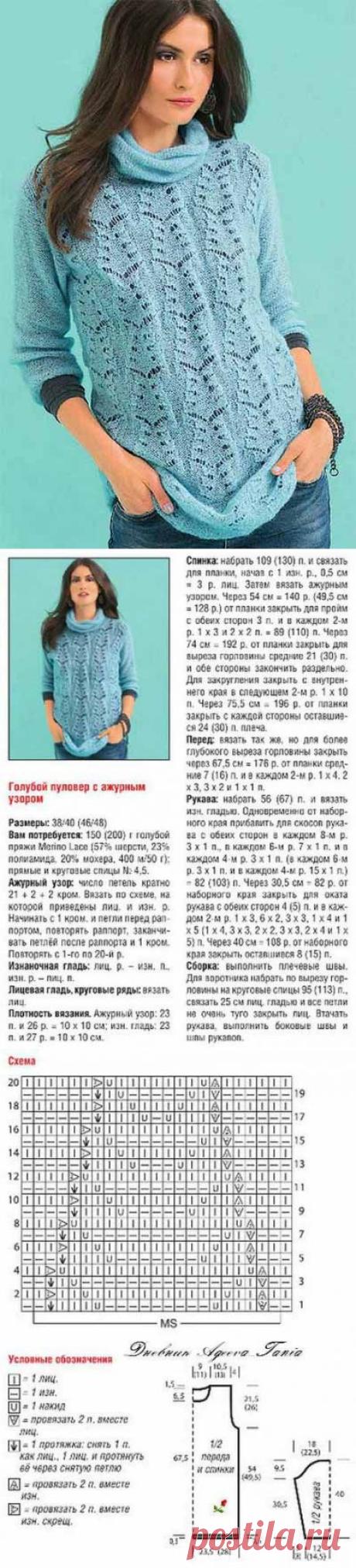 Голубой пуловер | Искусница