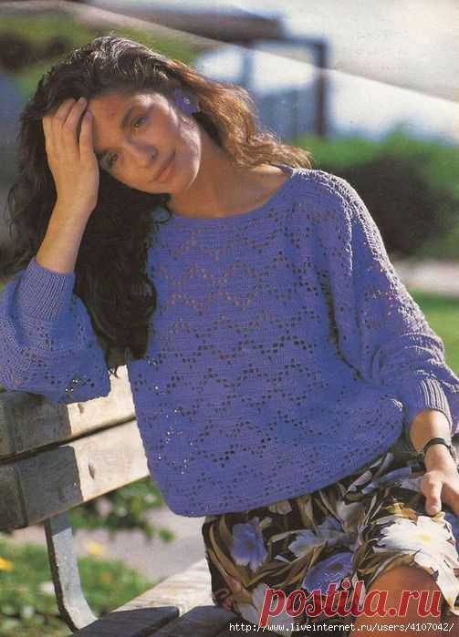 ЛИЛОВЫЙ ФИЛЕЙНЫЙ ДЖЕМПЕР УЗОРОМ 