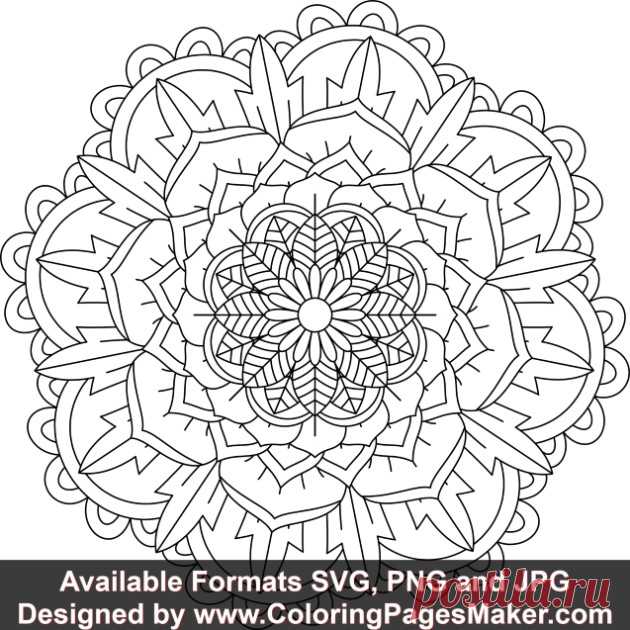 SVG Mandala Art #124 &#8211; ColoringPagesMaker