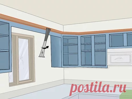 Как легко расширить шкафы до потолка - wikiHow