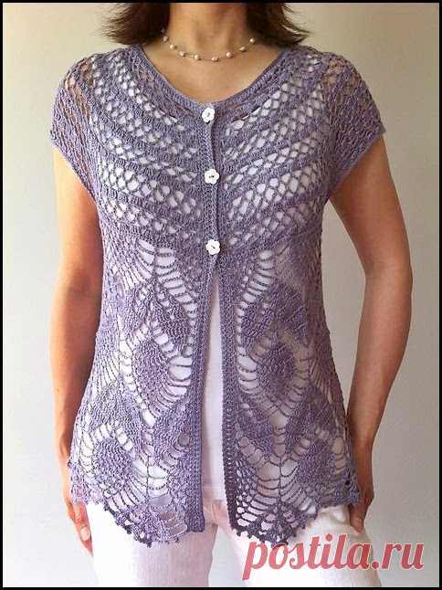 TEJIDOS A CROCHET - GANCHILLO - PATRONES: REMERA DAMA BIEN CALADITA TEJIDA A CROCHET