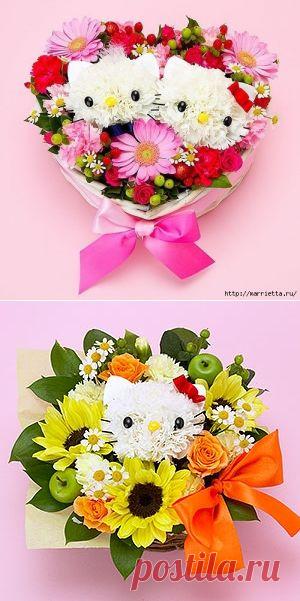 Кошечки из гвоздик. Замечательная идея букета ко Дню Святого Валентина! - Букеты и цветы - Женский Мир