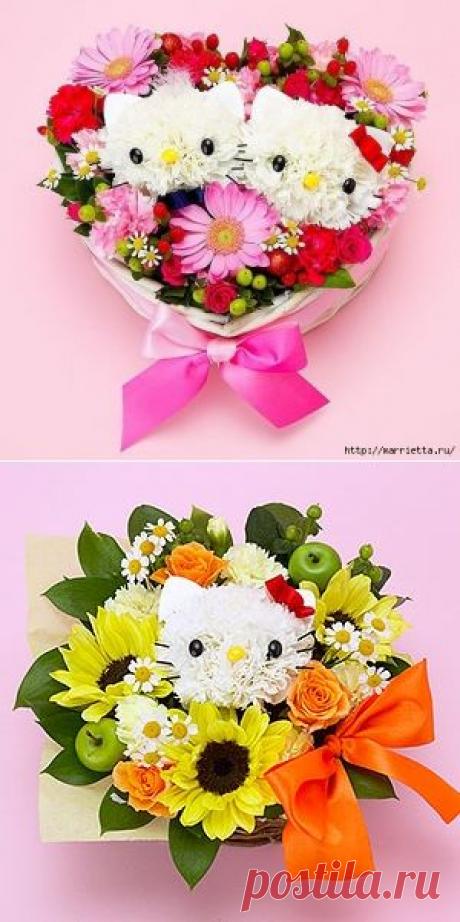 Кошечки из гвоздик. Замечательная идея букета ко Дню Святого Валентина! - Букеты и цветы - Женский Мир