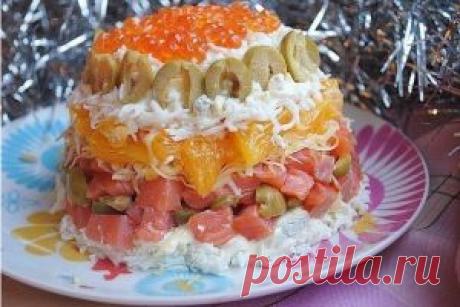 Салат с малосольной рыбой и апельсином - Как я приготовила