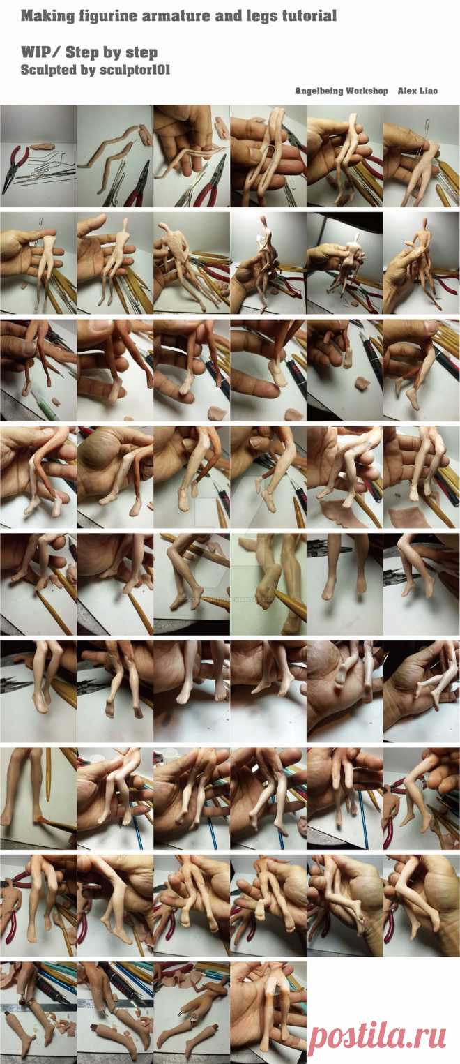 Figurine WIP/ tutorial part 1 armatures and legs by sculptor101 on DeviantArt