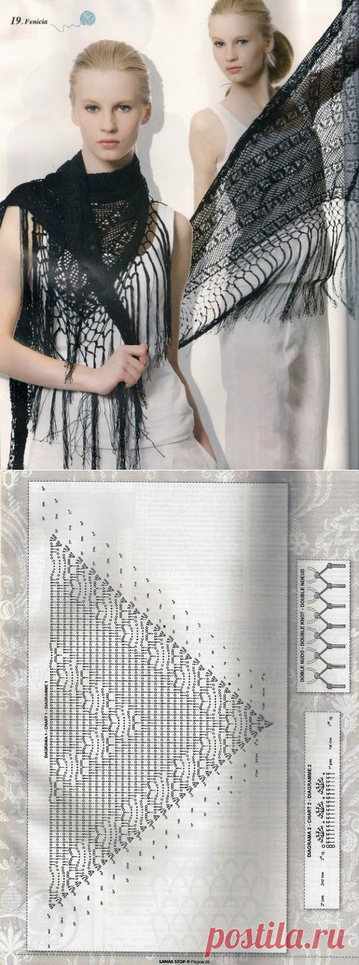 АЖУРНАЯ ШАЛЬ С "ПАУЧКАМИ".