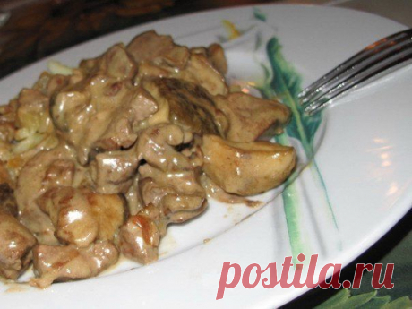 Печёночка в сырном соусе.