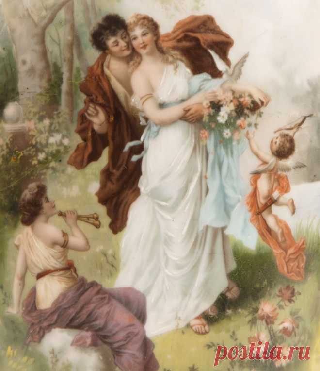 Late 19th C. Royal Vienna Style Vase, Mythological Scene from designcorner on Ruby Lane
