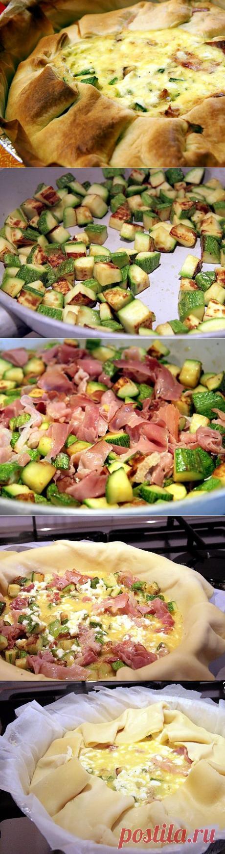 Открытый пирог с кабачками и сыром — сытно, вкусно и очень просто. Фото рецепт