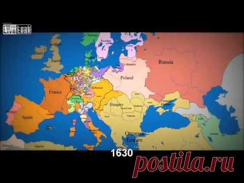 1 000 лет за 3 минуты! Как менялись границы государств на карте Европе!