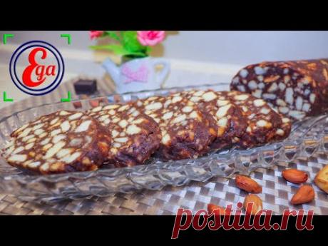 Замечательный десерт. Шоколадная колбаса с орехами