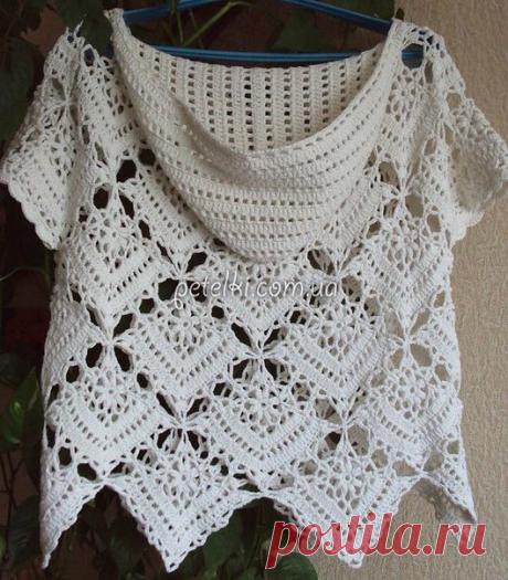 Кофточка &quot;Лунный цветок&quot;крючком. Два МК.