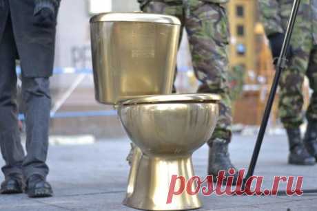 На Евромайдане появился золотой унитаз вместо памятника Ленину&amp;nbsp; &amp;nbsp;Выживи сам