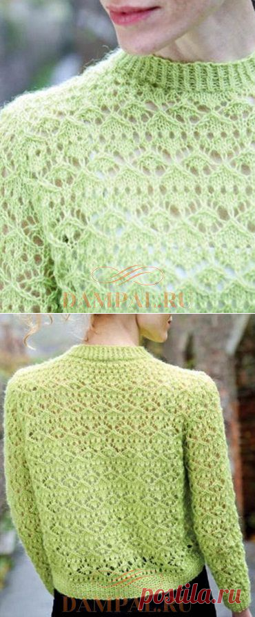 Ажурный пуловер «Lime Bitters» спицами.Описание вязания пуловера от дизайнера Francesca Hughes