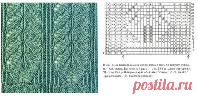 Ажурный узор спицами