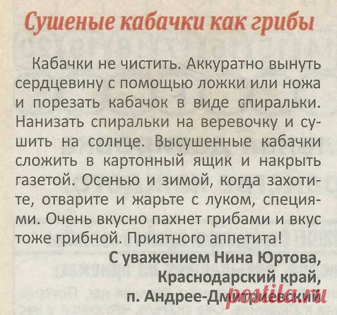 Сушеные кабачки как грибы