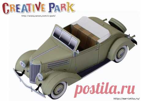 Форд Convertible Cabriolet из бумаги. Готовые шаблоны для распечатки.