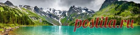Кухонный фартук Горное озеро МДФ с фотопечатью 2,44х0,6м 4мм