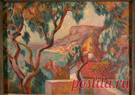 (35) Facebook Roger Fry "View on the Cote d'Azur.Menton" 1916
