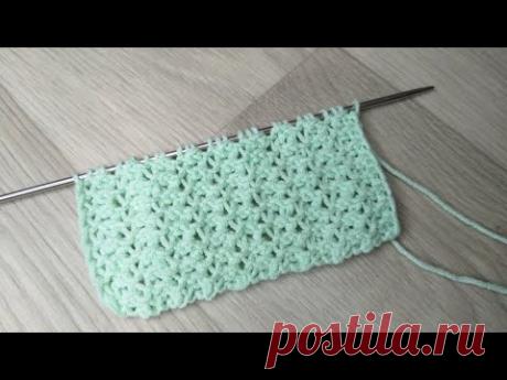 Интересный фактурный узор спицами. Мастер класс